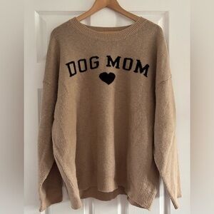Dreamers Tan 'Dog Mom' Sweater